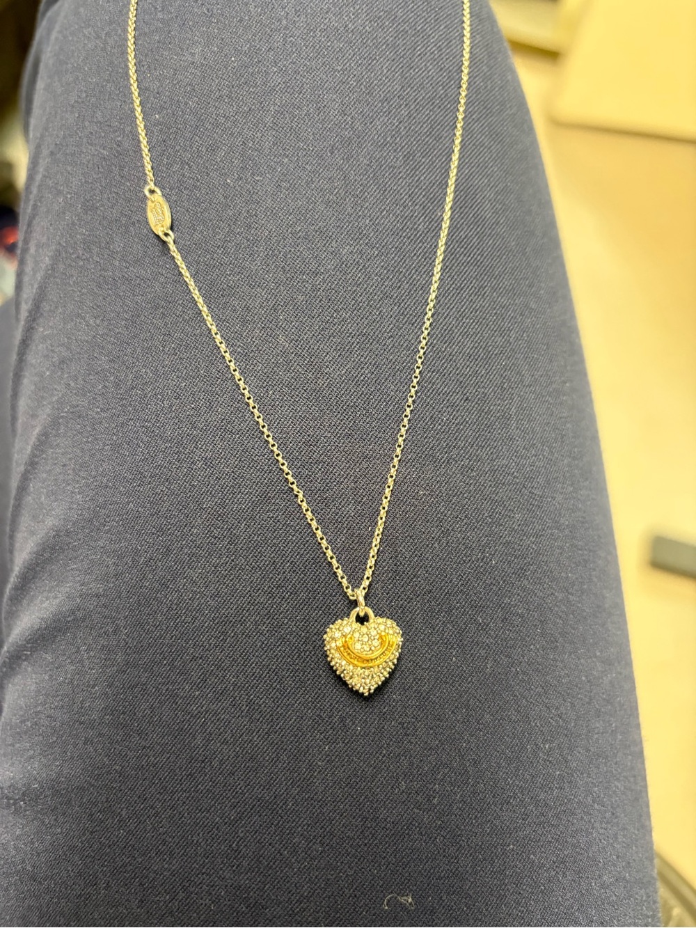 Juicy Couture Gold Heart Crystal Pendant Necklace